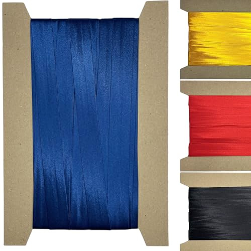 Roban Fashion 10m Satin Schrägband zum Nähen gefalzt 30mm breit Dunkelblau