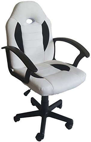 HTI-Line Drehstuhl Daytona Junior Racingsessel Gamerstuhl Bürostuhl Weiß