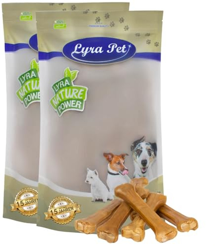 Lyra Pet® 20 STK. Kauknochen aus Rinderhaut ca. 25 cm getrocknet Kausnack | Proteinreicher Hundeknochen - Ideal zur Zahnpflege- Langer Kaugenuss - Nährstoffreich & naturbelassen - Fettarmer Kauartikel