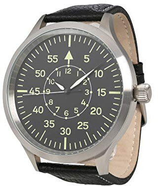 Messerschmitt Aristo Herren Uhr Fliegeruhr Triple XL Automatik ME-65B Leder