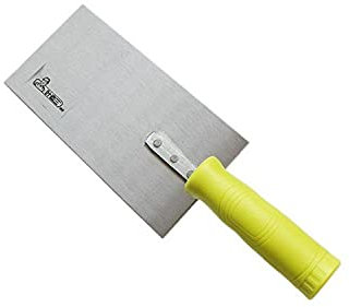 Cucchiaio grigio stile Hong Kong Coltello da intonaco Pala piccola Coltello da muratore a testa piatta Muratore Artigiano Piastrelle e spalatrici Ash-Silver_Yellow_2pcs