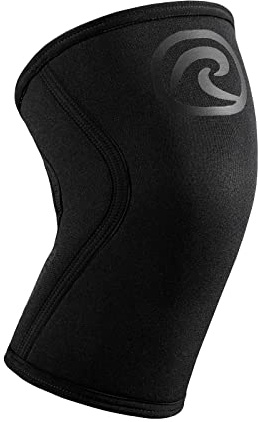 Rehband Kniebandage für Kraftsport & Fitness - Kniebandage 7mm Neopren, flexibel & rutschfest, Knee Sleeve für Männer & Damen, Farbe:Carbon/Schwarz, Größe:L