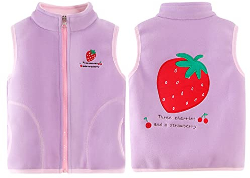 ANIMQUE Bebé Niños Chaleco de Forro Polar Niño Pequeño Niñas Chaqueta Sin Mangas Invierno Cálido Cremallera Cuello Alto Chalecos Abrigo Primavera Otoño
