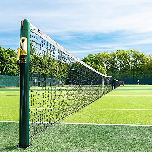 Vermont Redes de Tenis Dobles de 12,8m – Red Reglamentaria para Pistas de Tenis (Malla 45mm con Cinta PVC Blanca) (Lazo Doble, 2,5mm)