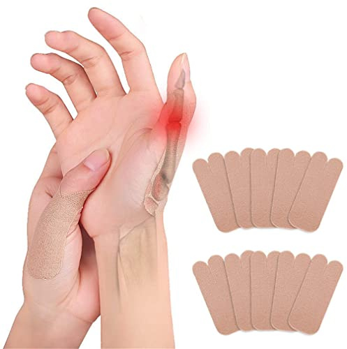 Thumb Protecting Tape Thumb Straps, Self Adhesive Big Finger Cover Stickers, Stretchy Athletic Tape, Elastic Finger Pain Relieving Patch for Sport, Joint Support Arthritis Sprains Strains (10 PCS)
