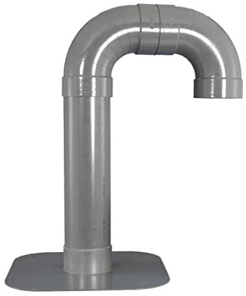 Flachdach-Kabeldurchführung, Schwanenhals, Dachdurchführung, Typ HS1, Kabel, Solar, Strom, Antenne (DN 100/110 - PVC-Flansch)
