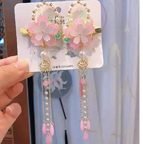 Haarnadel im antiken Stil mit Quaste, lange Kette, Perlen, baumelnder chinesischer Hanfu-Kopfschmuck