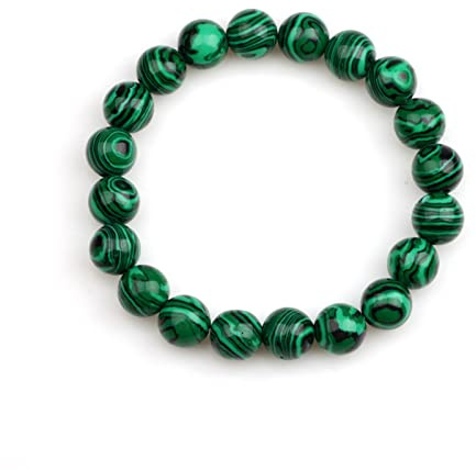 SIXDUTON grön malakit ädelsten pärlarmband, elastiskt chakra stenar armband för män kvinnor