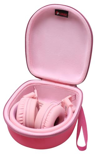 XANAD Kids Headphone Case for iClever/EarFun/IMYB/Olyre/Nabevi/PowerLocus/Belkin Wireless Foldable Kids Headphones (Rose)