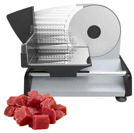 PEIXEN Cortadora De Carne Eléctrica Mini, con 200w De Espesor Ajustable 0-15 Mm Cortadora De Pan Eléctrica, Máquina Cortadora De Carne para El Hogar, Fácil De Limpiar para El Hogar, Comercial