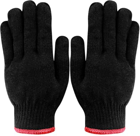 FDKJOK 2PCS Heat Resistant Glove for Hair Styling Professional Heat Proof Gloves Heat Blocking for Curling, Flat Iron and Curling Wand Suitable for Unisex Hand Sizes(Black)