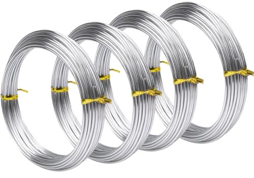 DAZISEN Basteldraht Ø1mm x 60m - Draht zum Basteln Schmuckdraht Aluminiumdraht Bindedraht Modellierdraht Aluminium Schmuckdraht, Blumendraht für DIY Schmuckherstellung Bastelarbeiten (Silber)