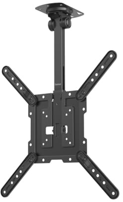 Hama TV Deckenhalterung, schwenkbar, höhenverstellbar, 32-65 Zoll, bis 40kg | TV Deckenhalterung schwarz, auch für Dachschrägen, VESA 75x75 bis VESA 400x400, mit fischer-Dübeln