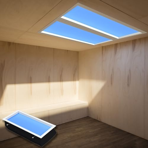 FYDRCC Smart Blue Sky Light Ceiling Lamp, Clear Sky Light, Sunlight Lamp, Natural Light Skylight, Simulate a Sunlight Irradiation Room, Living Room, Office (1x2FT)