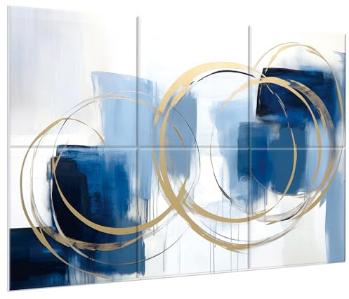 Jber - Panneaux acoustiques d’art, lot de 6, grands tableaux autocollants pour décoration murale, panneaux insonorisants pour studio d’enregistrement, salon, salle de bain, 180 x 120 cm