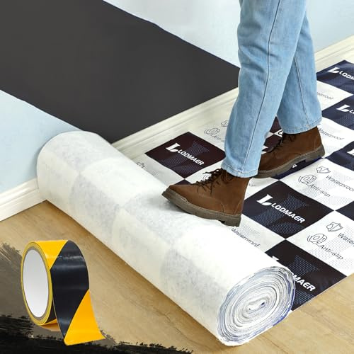 1 x 31 m Temporary Floor Protection for Construction Projects, Anti Slip Carpet Protector for Renovation, Paint Protection Floor Covering Moving for Concrete Stairs, Coverage of 334 sqft!