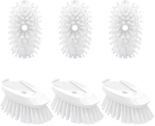 Dish Brush Refill, 6 Pack Dish Brush Replacement Head, Brush Dispenser Refill Fits Soap Dispensing Handle