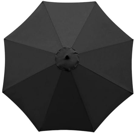 Sonnenschirm Balkonschirm Rund LED Solar mit Kurbel Inkl. 2in1 Schutzhülle, Gartenschirm, Schirm Ø 270 cm für Balkon Garten & Terrasse verstellbar knickbar 5 Farben (Schwarz/Beige/Khaki/Grün/Rot) (A)