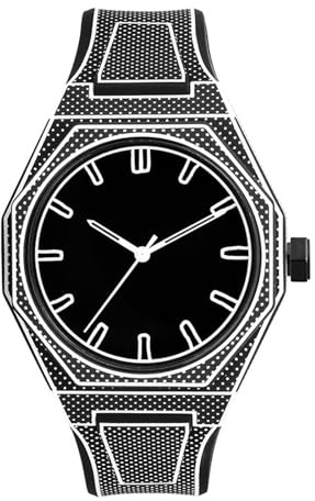 findtime Montre Homme Quartz Analogique Style Animé Design Inspiré des Mangas Montre à Bracelet Minimaliste Créative et Sportive Look Élégant et Moderne
