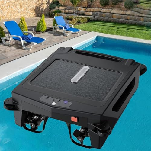 XINRISHENG Limpiador de Skimmer de Piscina robótico automático Alimentado por energía Solar, Limpiador de Piscina Solar de Modo Dual con evitación de obstáculos Limpieza Continua Diurna y Nocturna