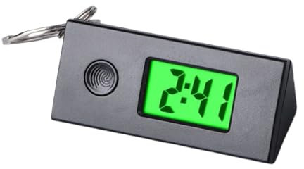 Llaveros Digital Clock, portátil Digital Watch, 2,2 x 0,83 in Multi Function Time Display, Lightweight Sports Gadget for Outdoor Activities, Travel, Daily Carry, Hiking, Running, negro, Se référer au