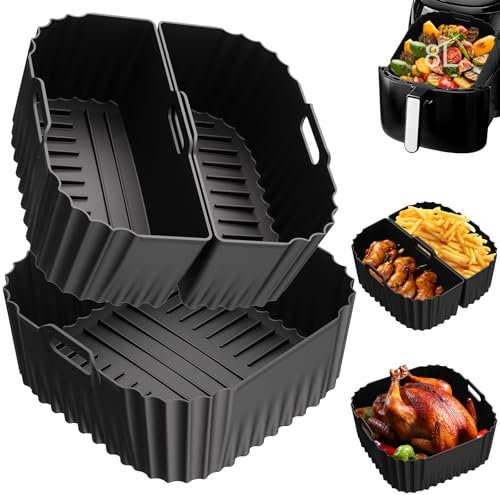 Silikonform Heißluftfritteuse für Russell Hobbs Air Fryer XXL 8L (27170-56), Airfryer Silikonform für Russell Hobbs XXL 8,3L (27632-56) Wiederverwendba Silikon Einsätze, spülmaschinenfest (3 Stück)