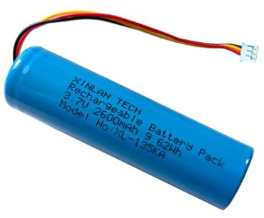 XINLANTECH 18650 1s1p 2600mAh 3.7v Rechargeable Lithium-ion Battery with PH2.0/3p plug Connector / 5C Cell, Supports Fast Charging