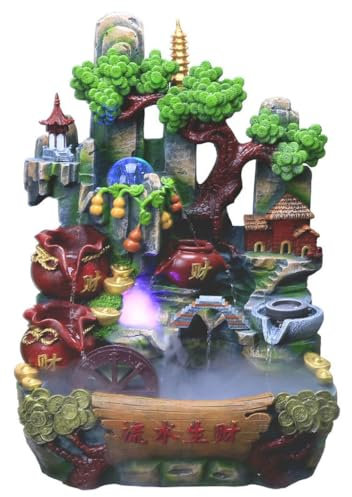Decoraciones De La Casa Fuente de Agua Corriente de rocalla Grande, Adornos artesanales de Oficina, Fuente de decoración for Sala de Estar del hogar Fuente De Escritorio