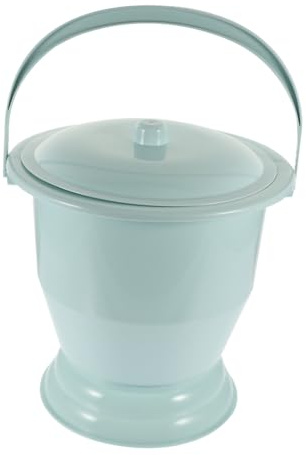 Mikikit Vasino in Plastica per Anziani e Bambini, con Superficie Liscia e Facile da Lavare, con Coperchio e Design Portatile per Uso Domestico Comodo e Pratico