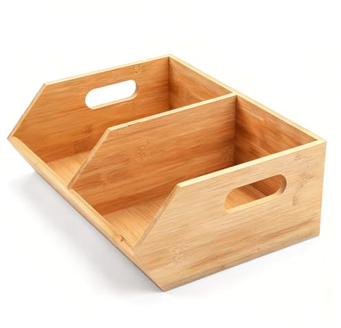 Naturholz Vorrats-Organizer – Modulares Stapel-System für Küche und Bad, Snack- und Lebensmittel-Box, Kartoffel-Zwiebel-Aufbewahrung, Elegant -Lagerung | Vorratsschrank Küche Bad