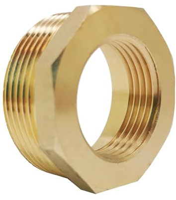 VAYEODEYU Brass Garden Hose Connector, Brass Pipe Fitting Adapter For Metric M14-M30 And BSP 1/8-3/4 Male To Female Thread(F BSP1/2-M30x1.5)