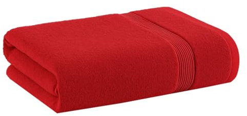 Diamond Tex Bath Towels Large - Hotel Quality 100% Egyptian Cotton Bath Sheets for Adults - Super Absorbent Soft Thick Quick Dry Towel Set for Gym, Spa and Beach (Red, 80 x 140 cm)