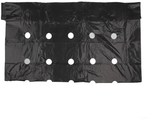 Pacciame di copertura del terreno in pellicola di plastica PE con fori per piantare per prevenire l'erosione del suolo e mantenere la temperatura del suolo (10 m x 0,95 m)