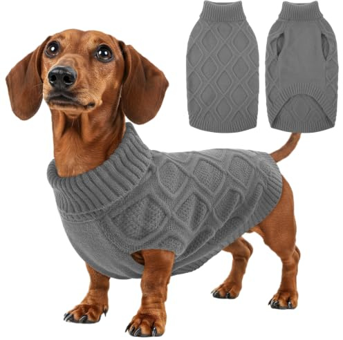 KONVINIT Pull Chien Hiver Moyen, Pull Col Haut sans Manche Motif Losanges Pull pour Chien Bouledogue Taille M Bleu Marine