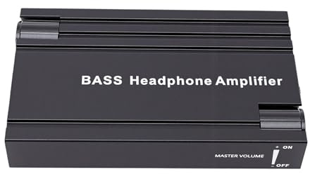 Ausla HiFi-Kopfhörerverstärker, 3,5-mm-Kopfhörerverstärker aus Aluminiumlegierung mit 2-stufiger Verstärkung, Bassverstärkung 16 Bis 300 Ohm, 24-Stunden-Spielzeit für PC, Smartphone, Spielekonsole,