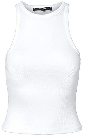 Vero Moda Vmroma S/L Rib Top Jrs Noos Top, Mujer, Blanco Brillante., XS