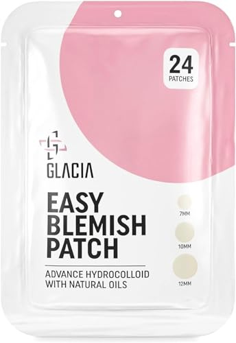 Spot Patches by Glacia® – Pimple Patches 24 Pack of Hydrocolloid Skin Patches for All Skin Types – Gentle and Natural Patches for Clear and Smooth Skin
