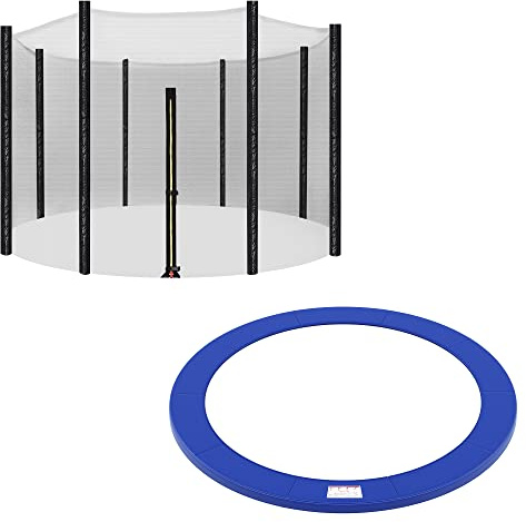 SONGMICS Trampolin-Sicherheitsnetz, Trampolin-Randabdeckung, für 8 gerade Stangen, Ø 305 cm, schwarz und blau STN010Q01