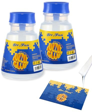 Dr.fan Puzzle Glue Suitable for Paper and Wood Jigsaw Puzzle Protector, Quick Dry for 1000/2000/3000/4500/5000 Pieces Puzzle, Clear Art Craft Glue and Non-Toxic, 160ml(5.4fl oz), 2 Pack
