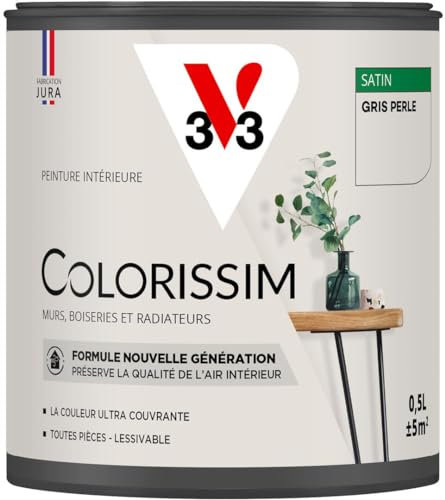 V33 Peinture multi-supports Colorissim® Gris perle satin 0,5L