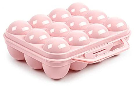 ACAN Tradineur - Pack de 3 hueveras de plástico con tapadera para huevos, 12 espacios para huevos, cocina, repostería, fabricadas en España, 7 x 20 x 18,5 cm, color y modelo aleatorios