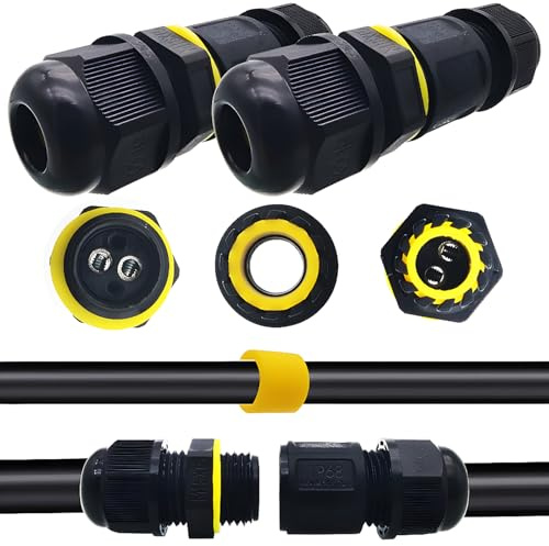 Abzweigdose Wasserdicht, Dujelixa mini Kabelverbinder Wasserdicht 2polig Anwendbarer Kabeldurchmesser Ø3mm-8mm, Wasserdichte Kabelverbinder, IP68 Verbinder, 2stück Abzweigdosen zur Kabelverlängerung
