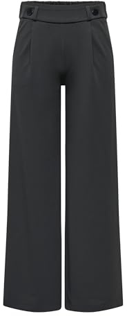 JDY Pantalon Large pour Femme - Pantalon Ample décontracté - Pantalon évasé - Pantalon Court, Moonless Night, L / 34L