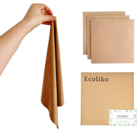 Ecoliko XXL Brillenputztuch 30x30 cm [3er] Mikrofasertuch zur Reinigung von Bildschirm, Display, Handy, Tablet, Laptop, TV - Weiches Tuch für empfindliche Oberfläche & Hochglanz, Waschbar - Braun
