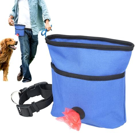 laxreheye Bolsa Snack para adiestramiento de perros | Cinturón porta crujientes para pasear – Bolsa impermeable integrada bolsas higiénicas para alimentos, comportamiento, ideal para senderismo