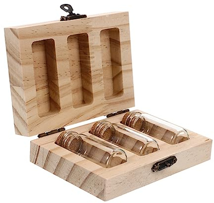 Babyaufbewahrungsbox und Glas, 3 Flaschen, für Neugeborene | Sammelbox mit Spezialdruck, Wand und Vorhangaufhängung, zur Aufbewahrung von Nabelschnur und Botschaften