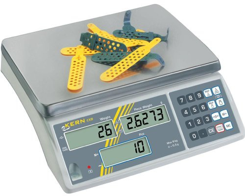 KERN CXB 6K0.5 Zaehlwaage Waegebereich (max.) 6kg Ablesbarkeit 0.5g netzbetrieben, akkubetrieben Silber