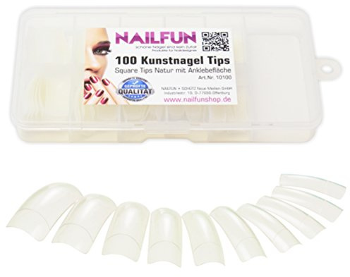 NAILFUN 100 Tips Square en Caja - Color Natural
