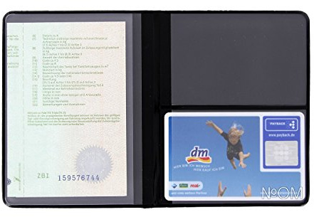5 x AUSWEISMAPPE AUSWEISHÜLLE AUSWEISETUI (Schwarz - 4 Fächer) Rot Blau Weiß Transparent Etui Mappe Hülle Kartenhülle Fahrzeugpapiere Schutzhülle KFZ Schein Fahrzeug Papiere Auto - Made in Germany