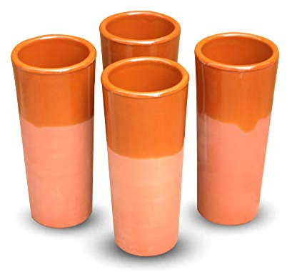 Lot de 4 espagnol en terre cuite Verres Haut – Vaso Tubo – 330 ml